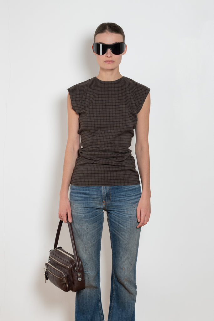 Acne Studios Sleeveless Top check brown