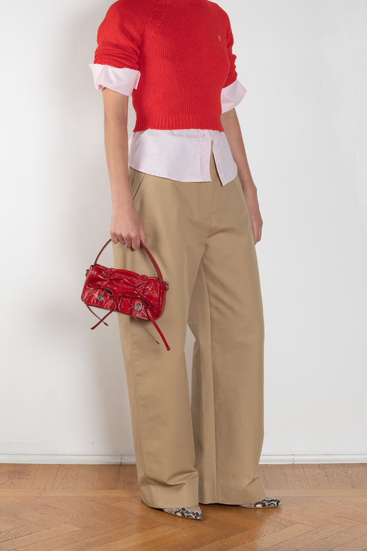 acne studios tailored satin trouser beige