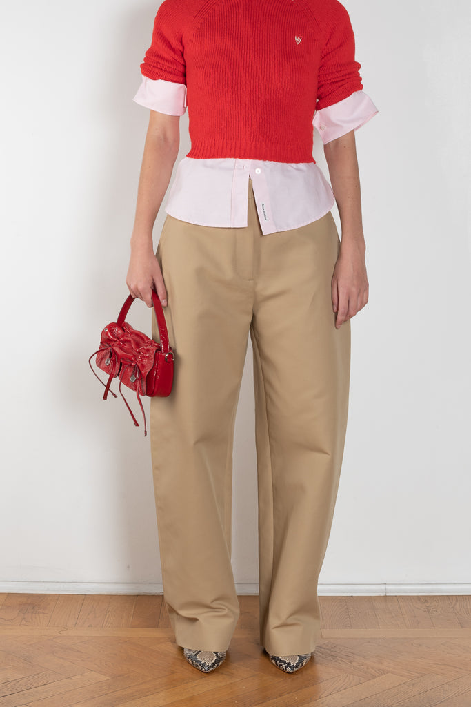 acne studios tailored satin trouser beige