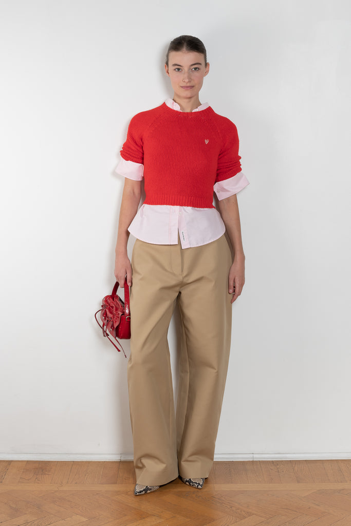 acne studios tailored satin trouser beige