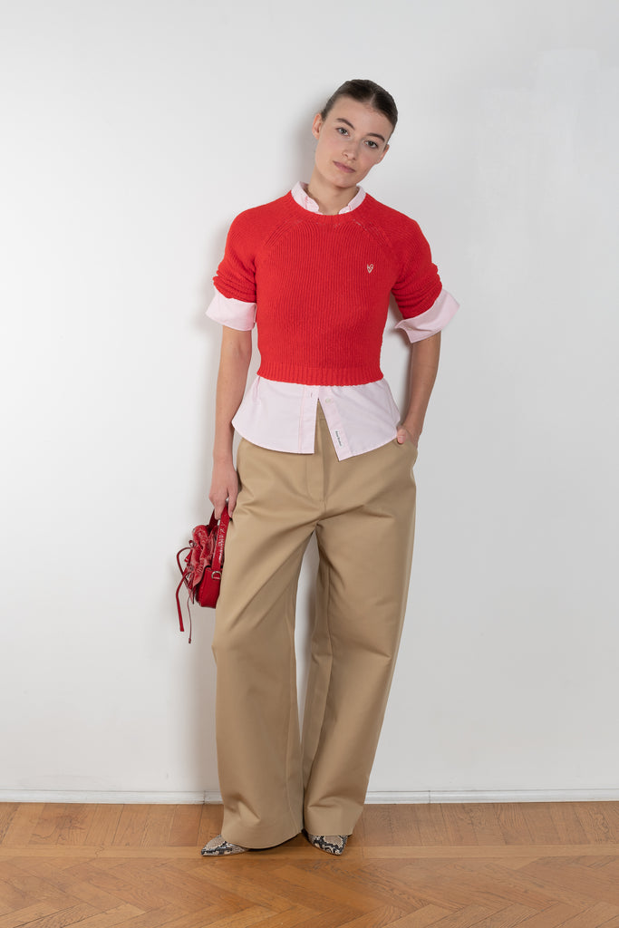 acne studios tailored satin trouser beige