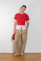 acne studios tailored satin trouser beige