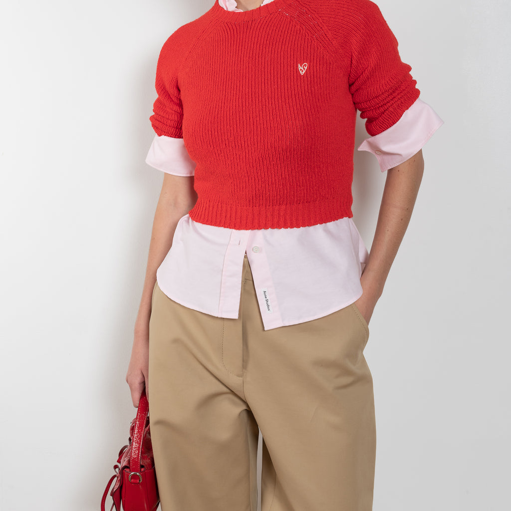 acne studios tailored satin trouser beige