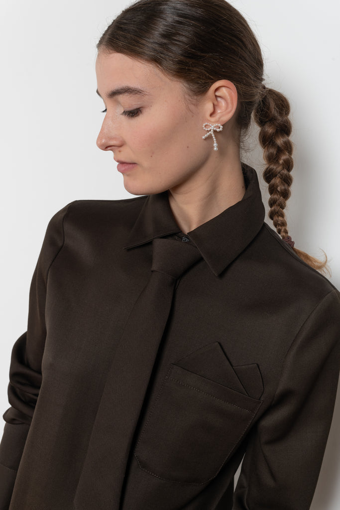 acne studios wool tie shirt