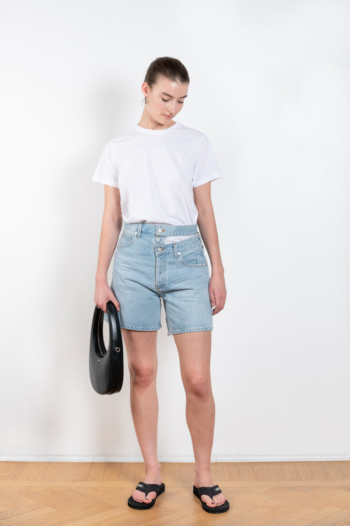 The Crew Rena Tee by Agolde is a relaxed white t-shirt in a soft pima cotton, the perfect tee