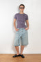 The Emmi Short by Agolde has a long inseam, perfect for a slouchy look, and is cinched with a thin denim belt for added style