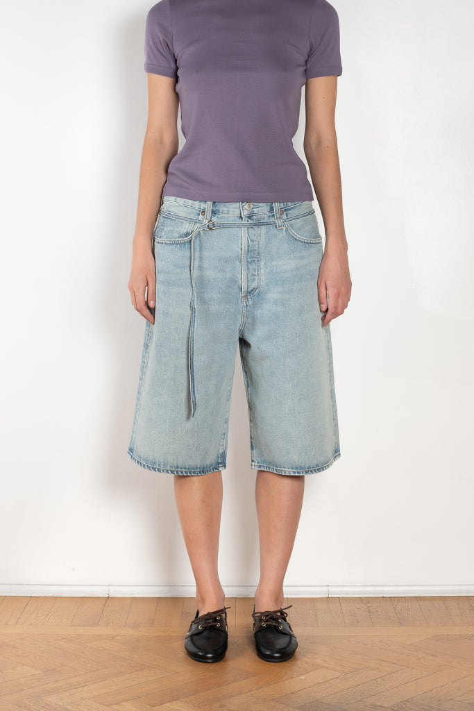 The Emmi Short by Agolde has a long inseam, perfect for a slouchy look, and is cinched with a thin denim belt for added style