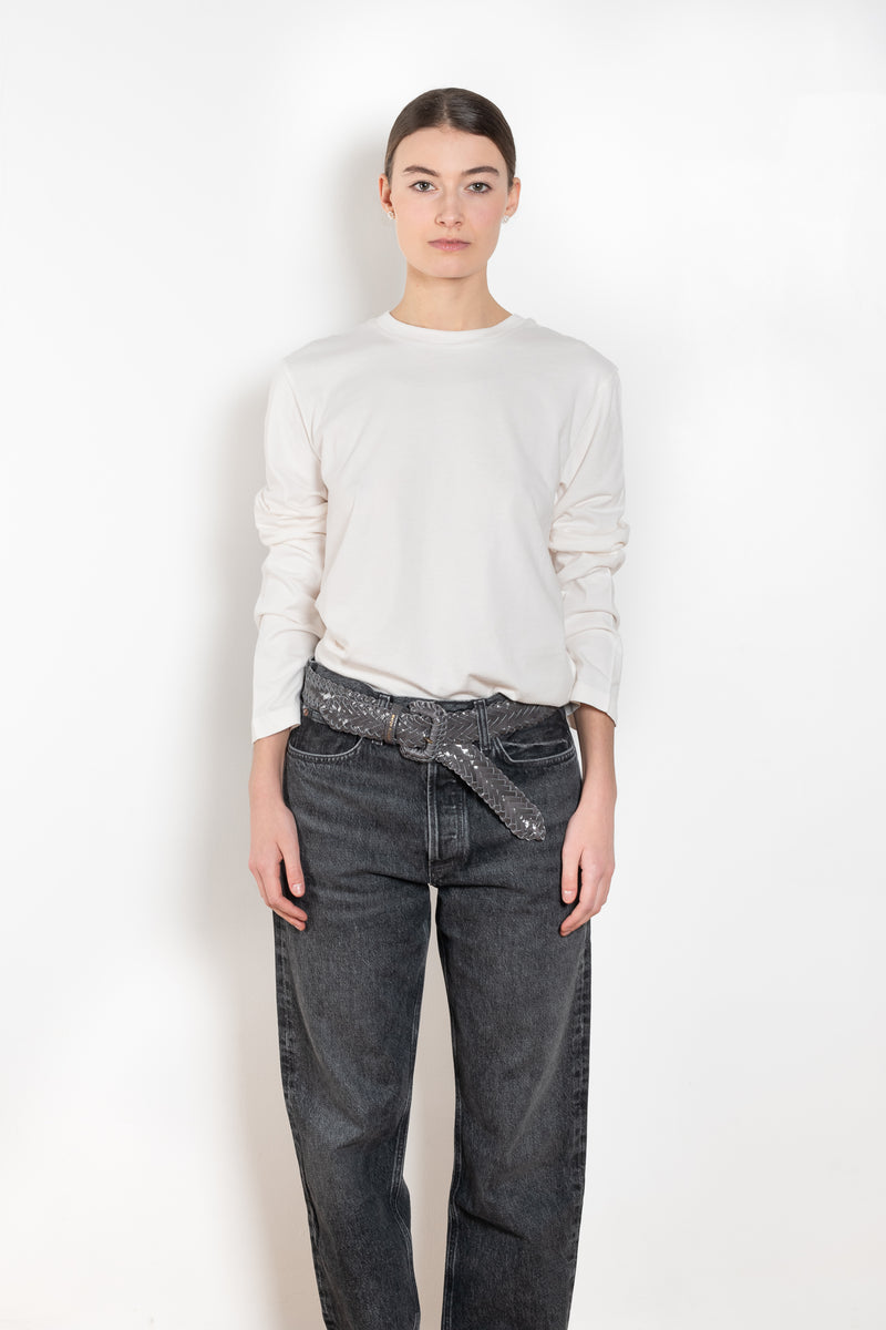 【送料&関税込】AGOLDE runa White Crewneck T-shirt With Drop AGOLDE Runa T-shirt | White | FARFETCH GE