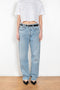 The Kelly Jeans by AGOLDE is a mid waist full length jeans with a straight leg and a flattering square cut top block
