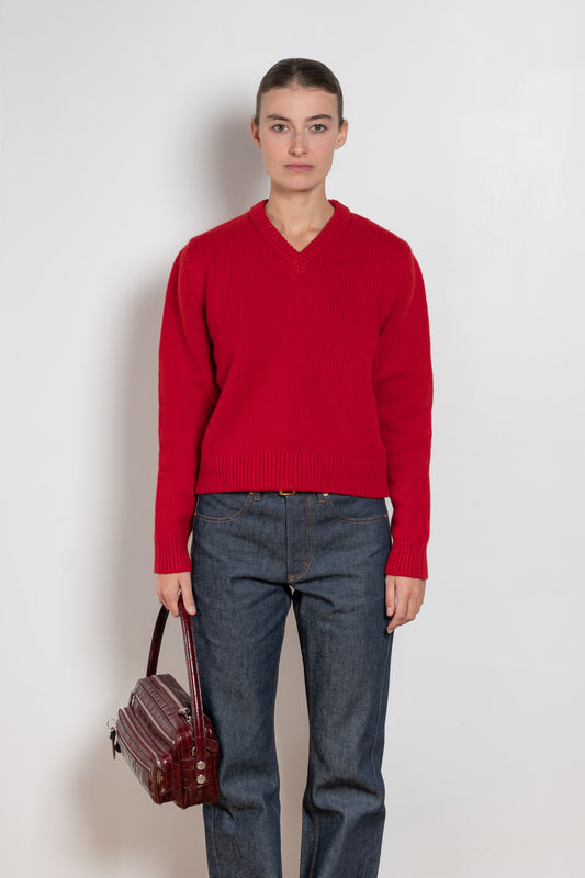 and daughter glenn vneck red
