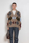and daughter argyle cardigan beige