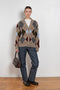 and daughter argyle cardigan beige
