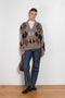 and daughter argyle cardigan beige