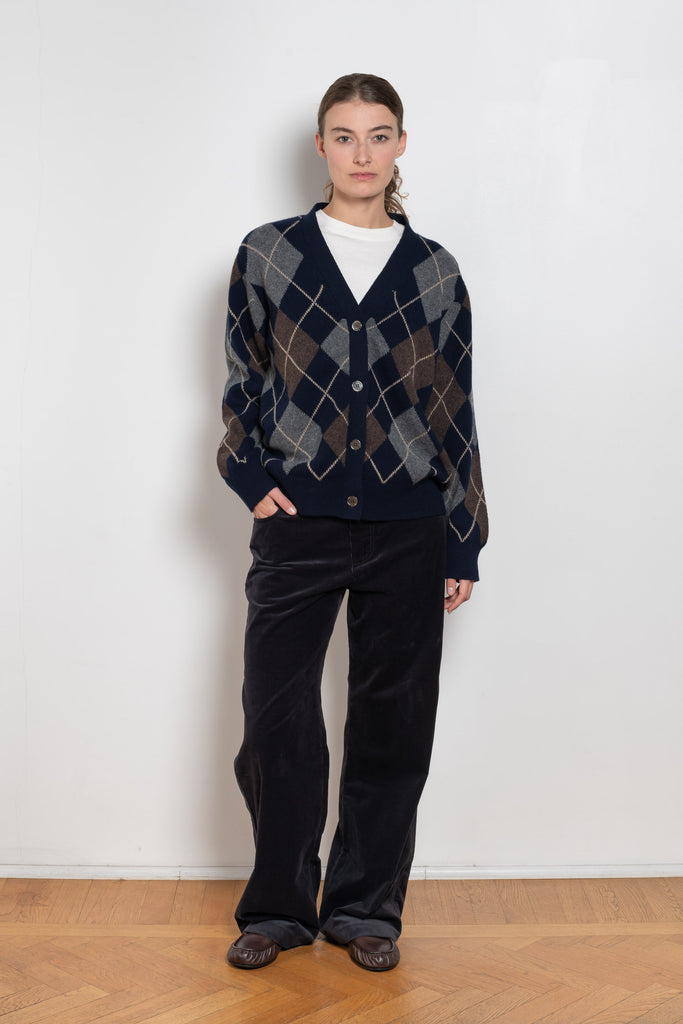 and daughter argyle cardigan navy
