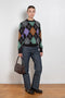 and daughter argyle crewneck dark brown
