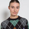 and daughter argyle crewneck dark brown