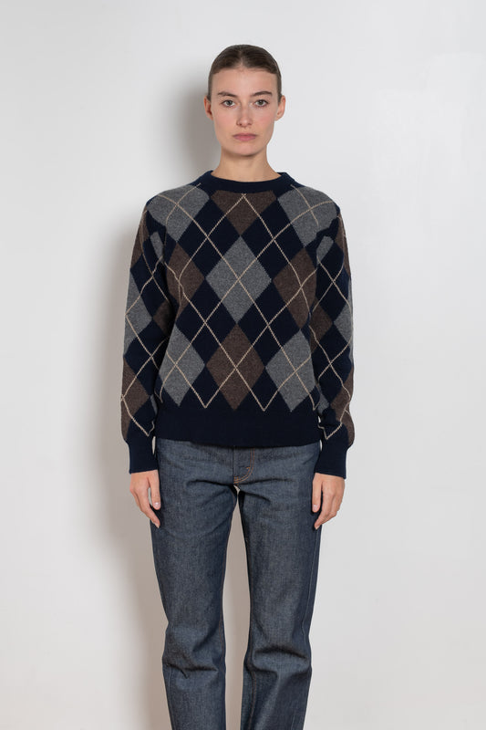 and daughter argyle crewneck navy