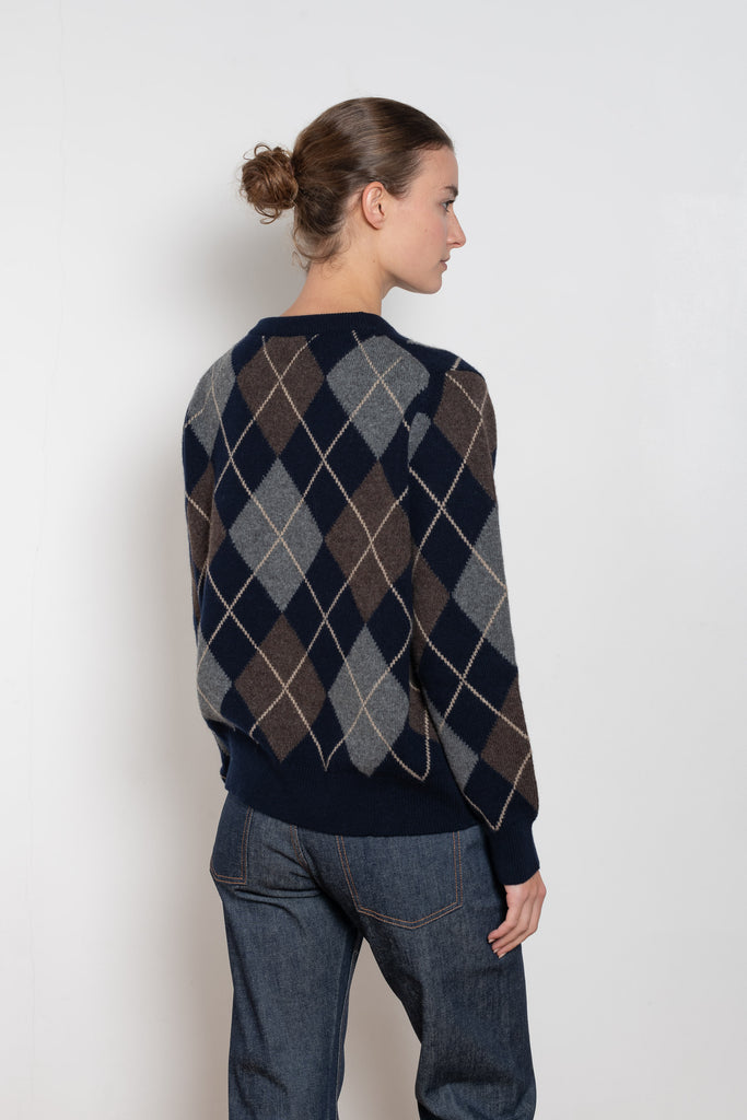 and daughter argyle crewneck navy