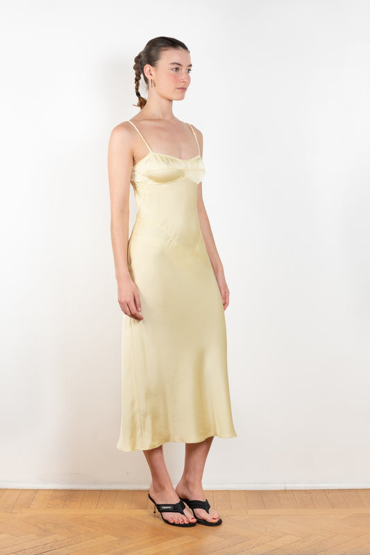 The Waterlily Midi Dress by Anna October is a signature lightweight summer dress with an open back and lingerie details