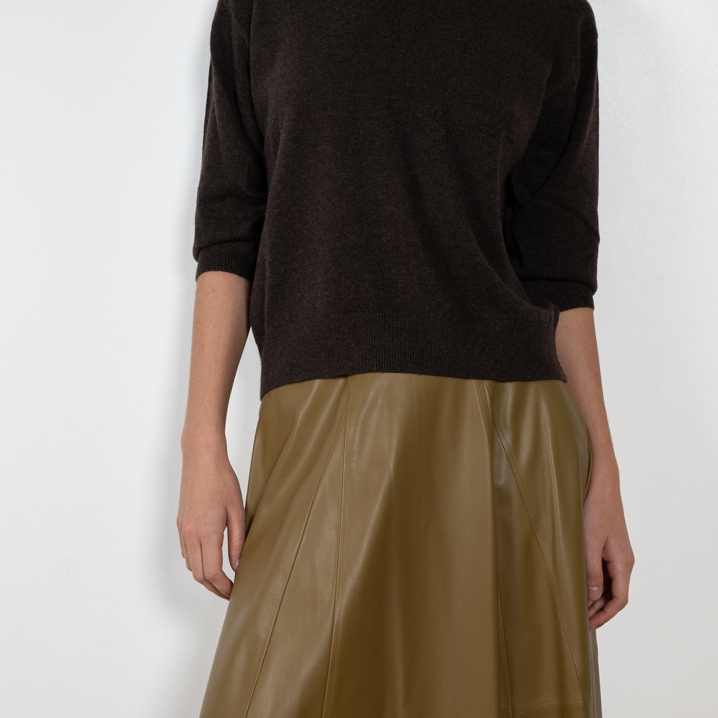 Arma Eleni Leather Pleated Skirt