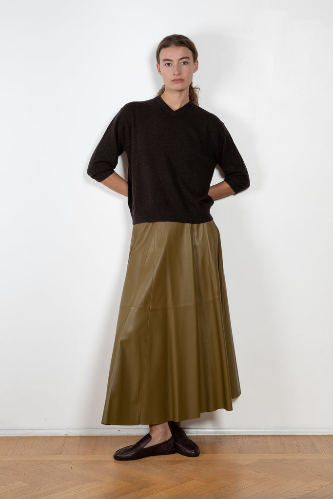Arma Eleni Leather Pleated Skirt