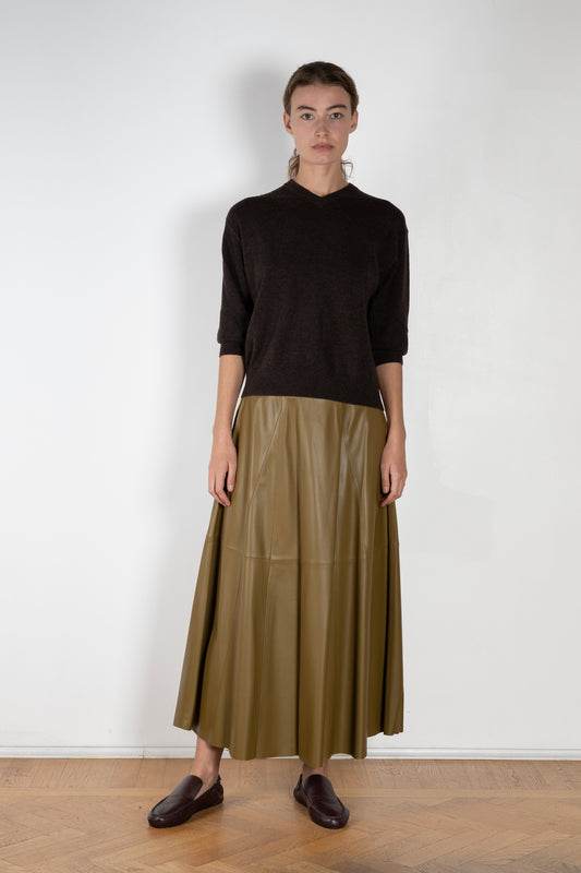 Arma Eleni Leather Pleated Skirt
