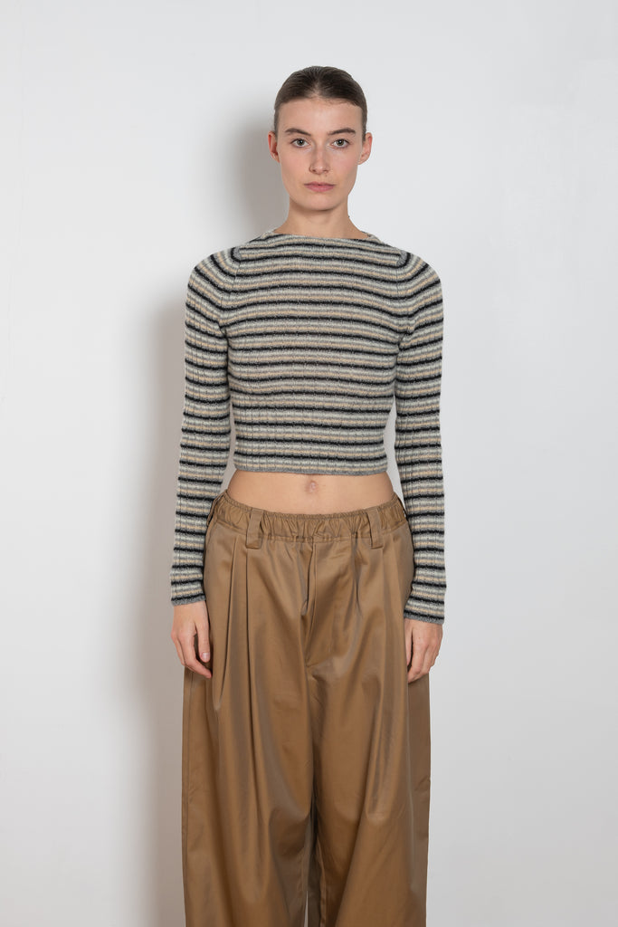 auralee boatneck rib stripe