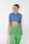 The Short Cardigan by AURALEE&nbsp;is a cropped knitted cardigan top in a ribbed cotton