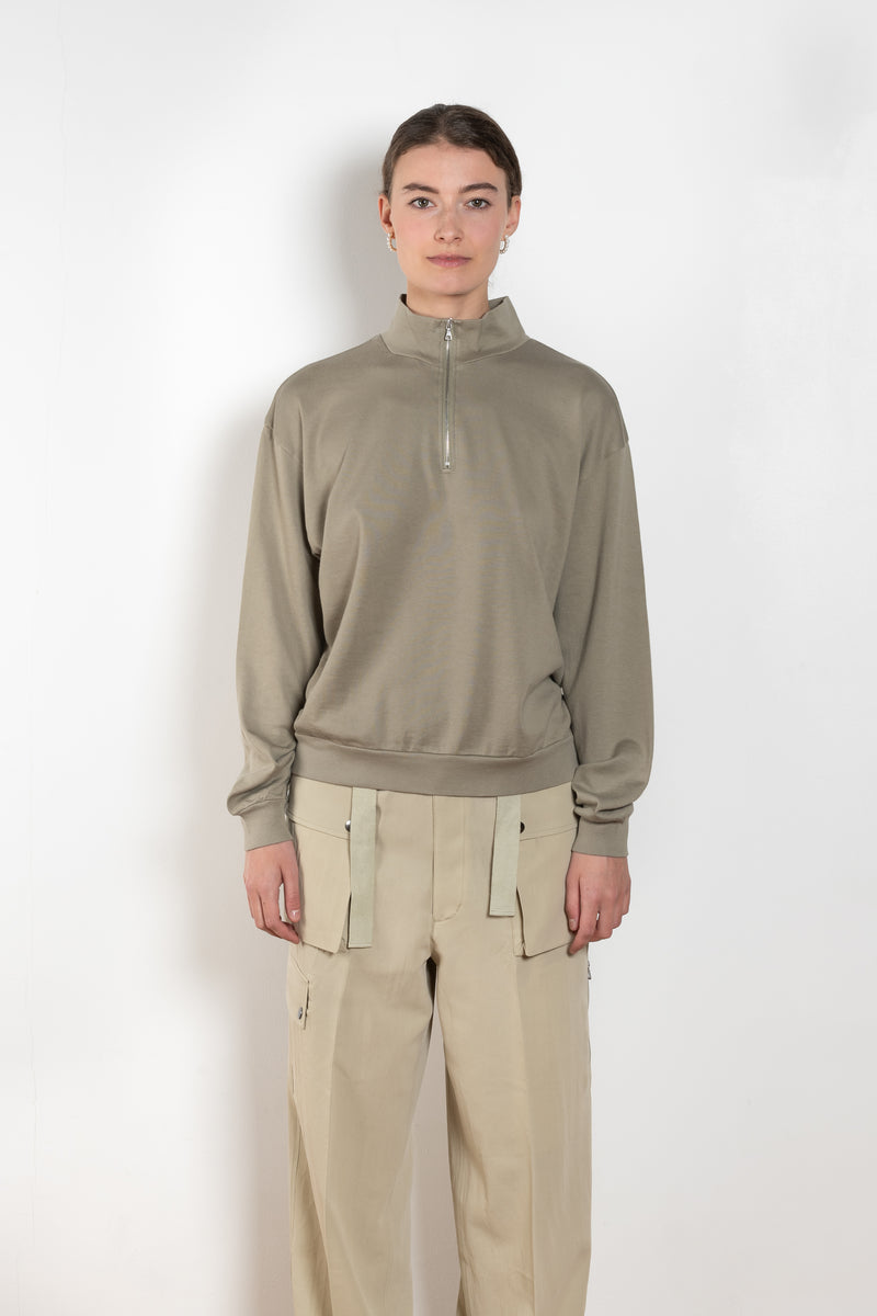 Auralee_HalfZipPulloverkhakigr