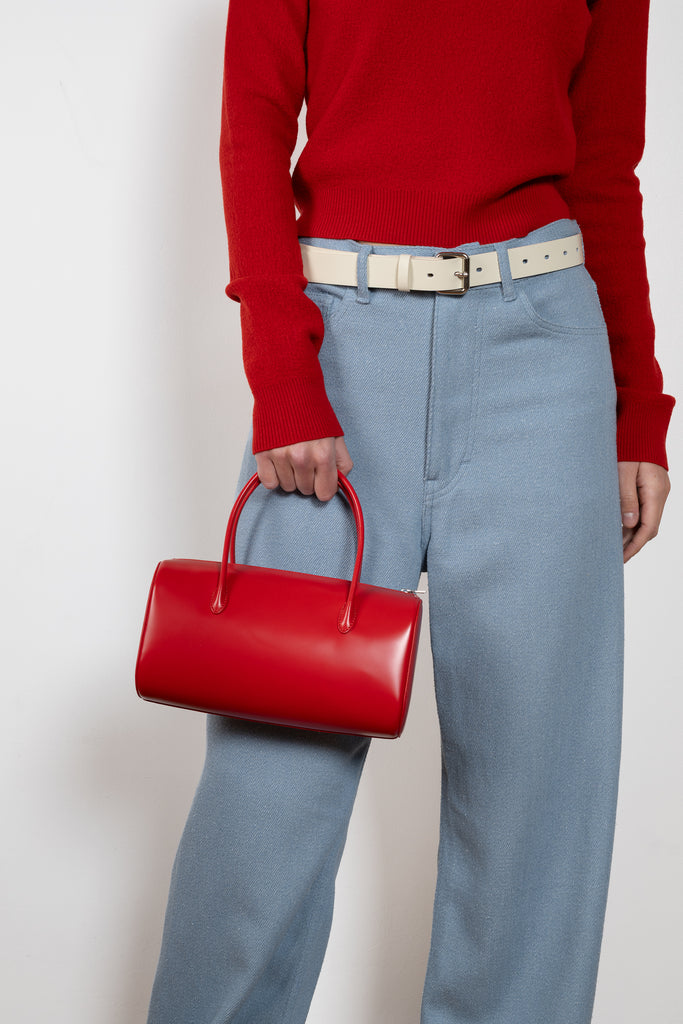 Auralee Leather Boston Bag red