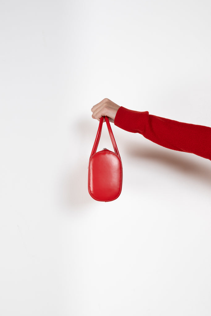 Auralee Leather Boston Bag red