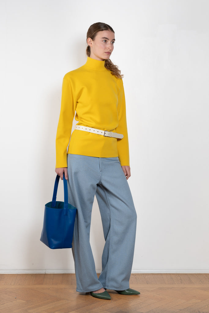 Auralee Leather Shoulder Bag blue