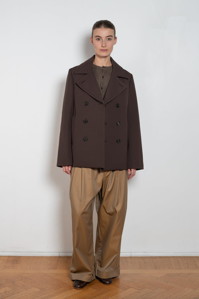 auralee peacoat brown