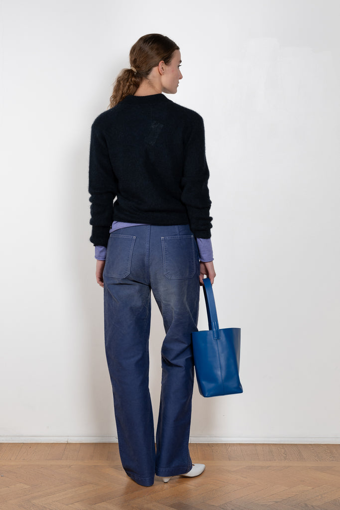 Auralee Sheer Knit Skipper Polo