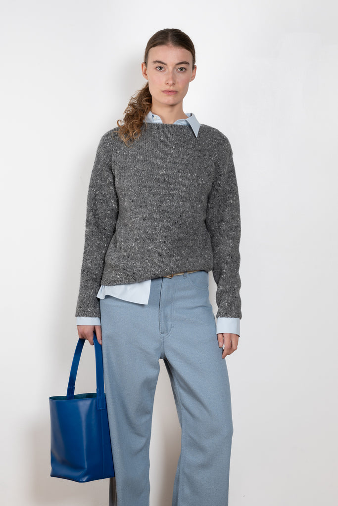 Auralee Tweed Knit Boatneck