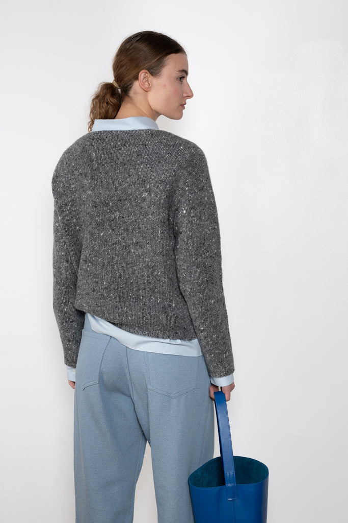 Auralee Tweed Knit Boatneck