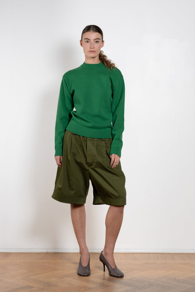 Auralee Wool Mock Neck green