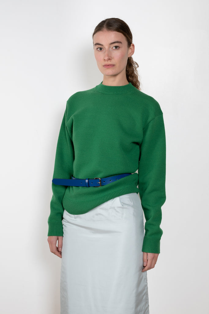Auralee Wool Mock Neck green