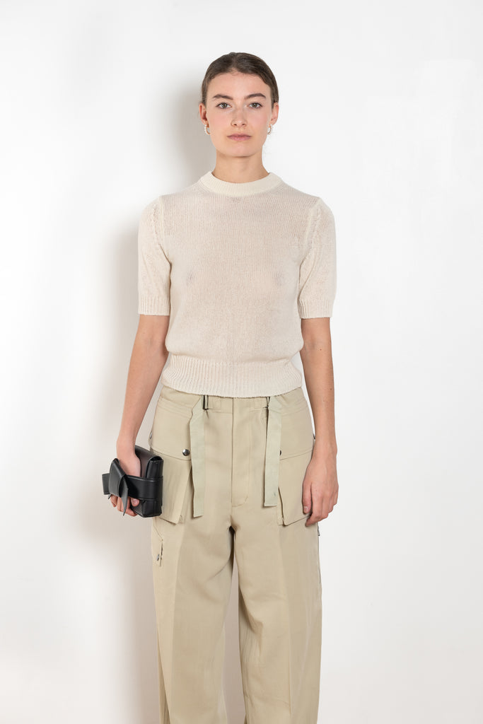 The Cashmere Knit Tshirt by Auralee is a short sleeved knit top in a super soft yet chunky cashmere knit