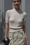The Cashmere Knit Tshirt by Auralee is a short sleeved knit top in a super soft yet chunky cashmere knit