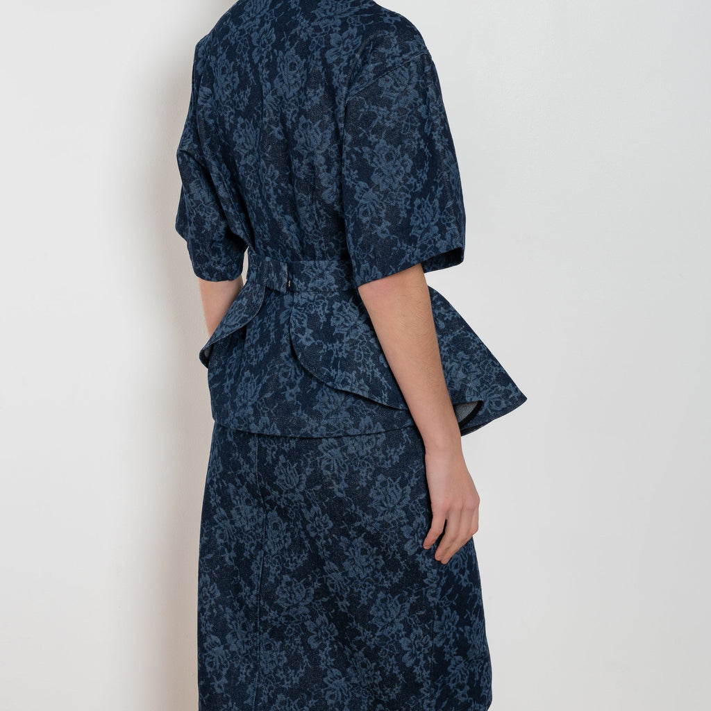 Bite Lace Print Denim Skirt