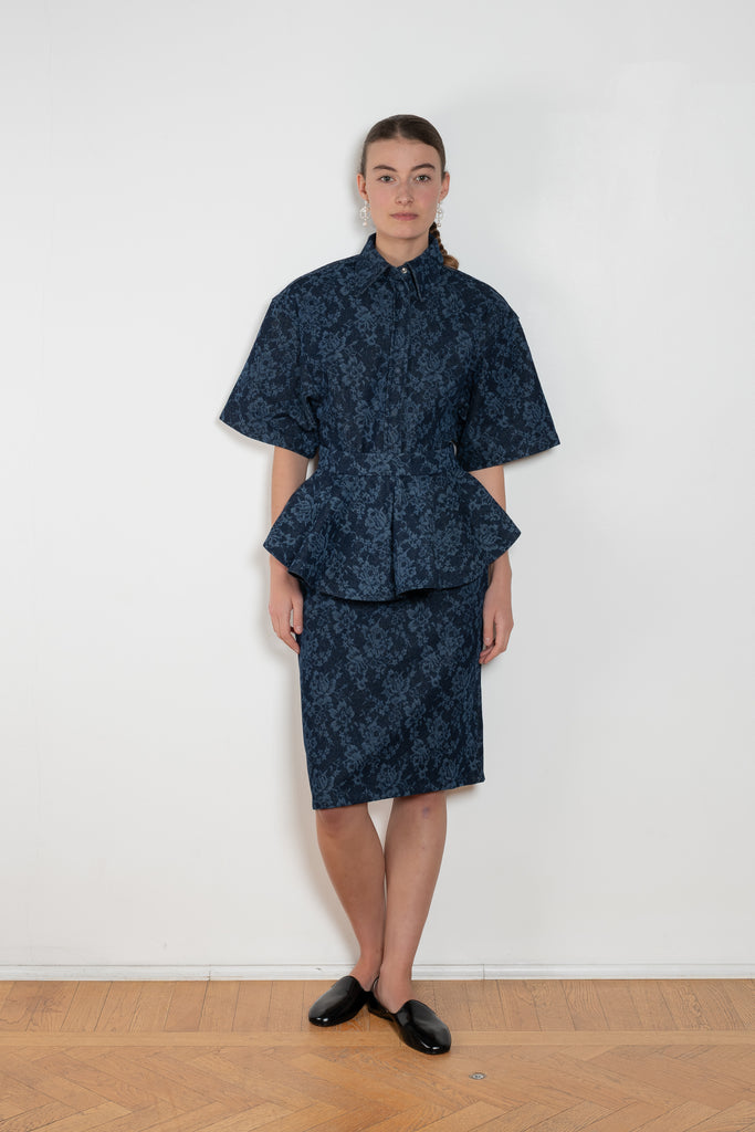 Bite Lace Print Denim belt