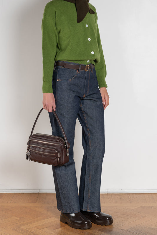 bite curved cotton denim