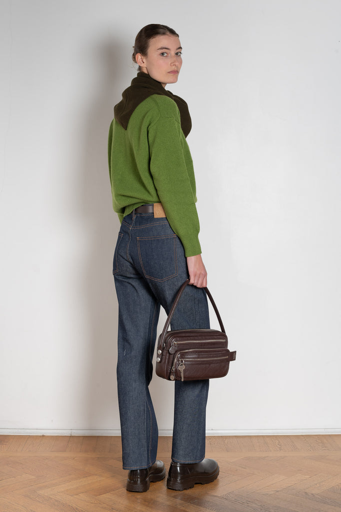 bite curved cotton denim