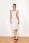 The Double Dress by Botter is a fitted cotton dress with a soft mesh second layer