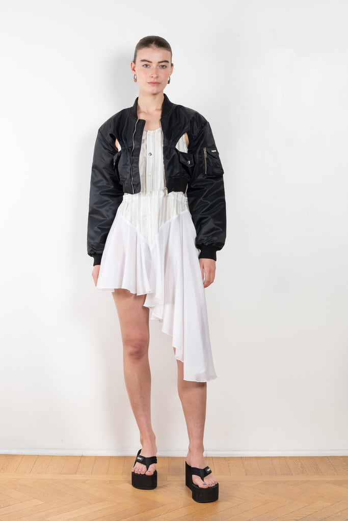 The Cut Out Bomber by Coperni is a relaxed bomber jacket which can be worn classic or  twisted thanx to the side zips