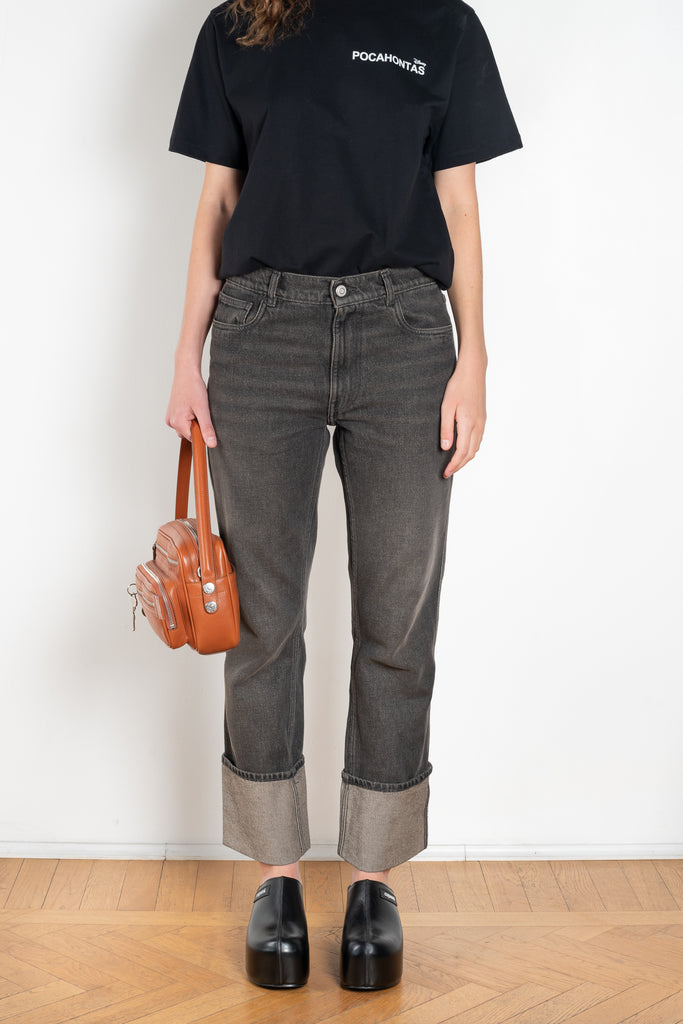 The Boyfriend Denim by Coperni is a relaxed mid rise denim with a boyfriend fit and extended legs