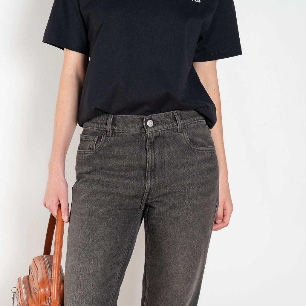 The Boyfriend Denim by Coperni is a relaxed mid rise denim with a boyfriend fit and extended legs