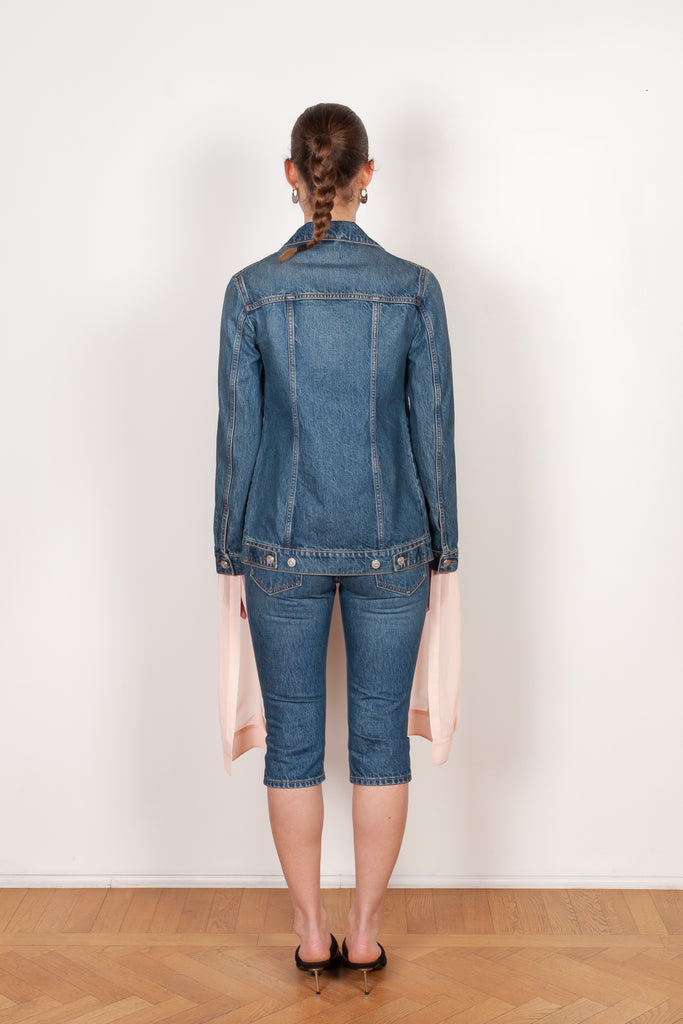 The Cropped Denim Pants by Coperni are high waisted knee length pants with a very fitted silhouette