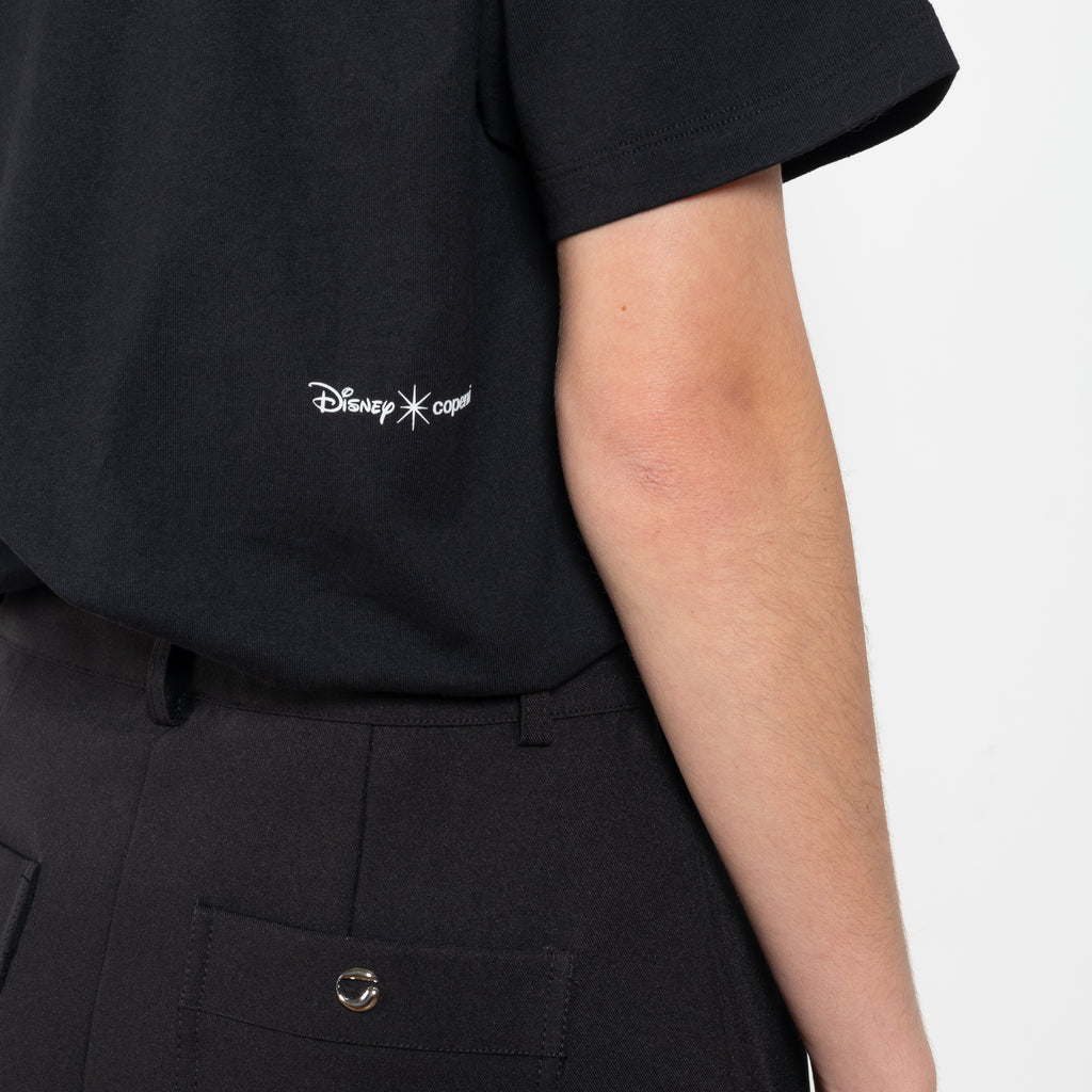 The Disney x Coperni Tshirt is a boxy cotton Tee paying tribute to some of the studio's most cherished heroes and villains